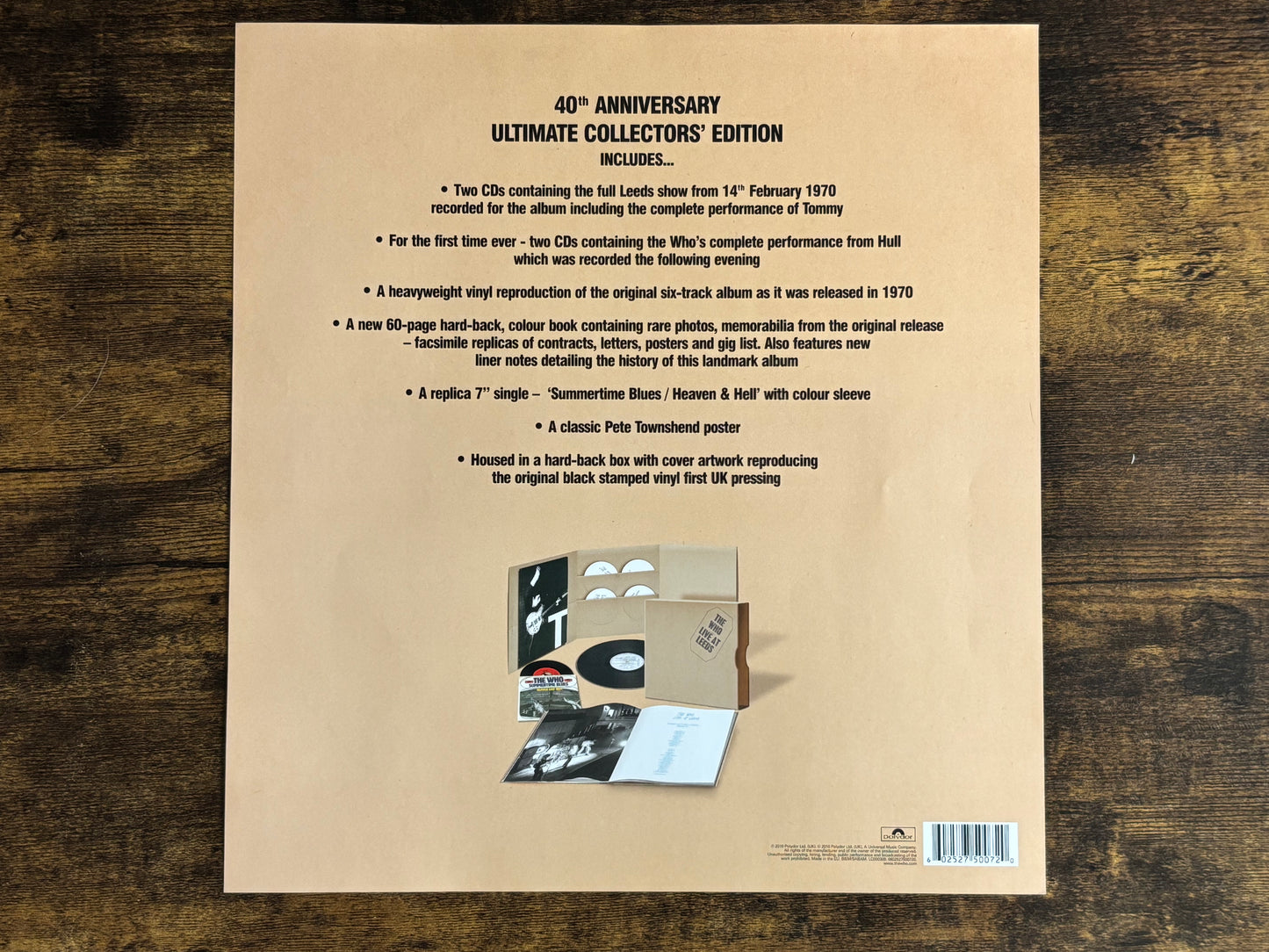 THE WHO Live At Leeds 40th Anniversary Ultimate Collector's Edition 4CD+LP+7”EP Box Set Limited Edition