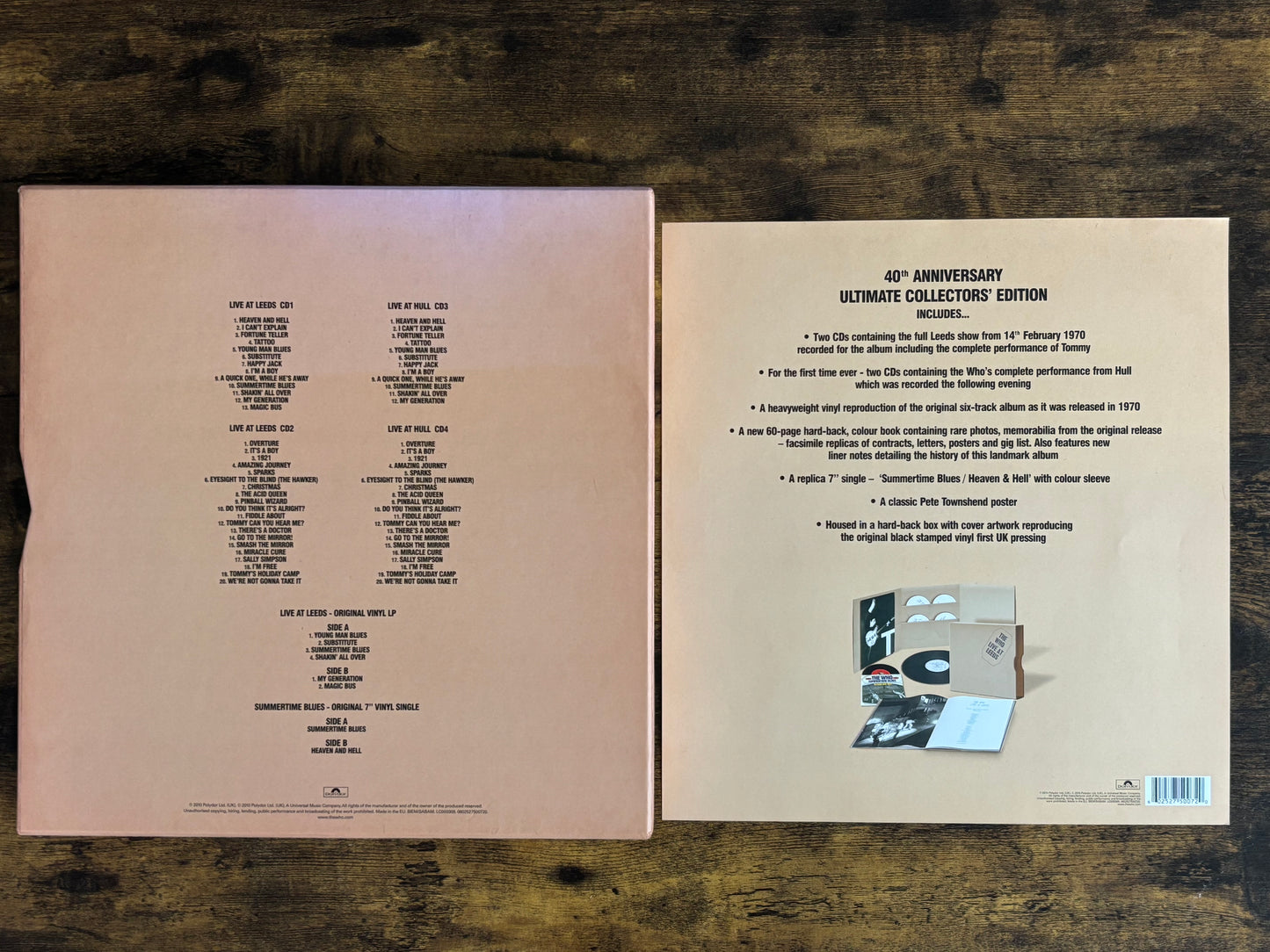 THE WHO Live At Leeds 40th Anniversary Ultimate Collector's Edition 4CD+LP+7”EP Box Set Limited Edition
