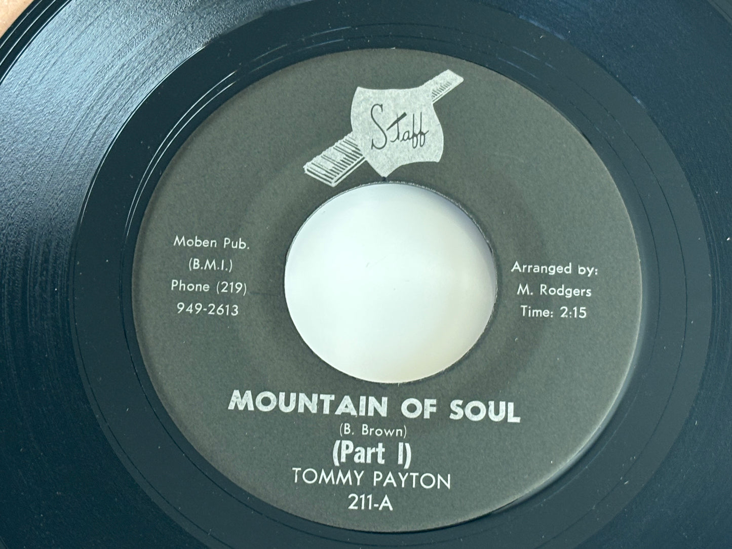 Tommy Payton Mountain Of Soul Part I II 7inch Staff 211 US Original Deep Soul