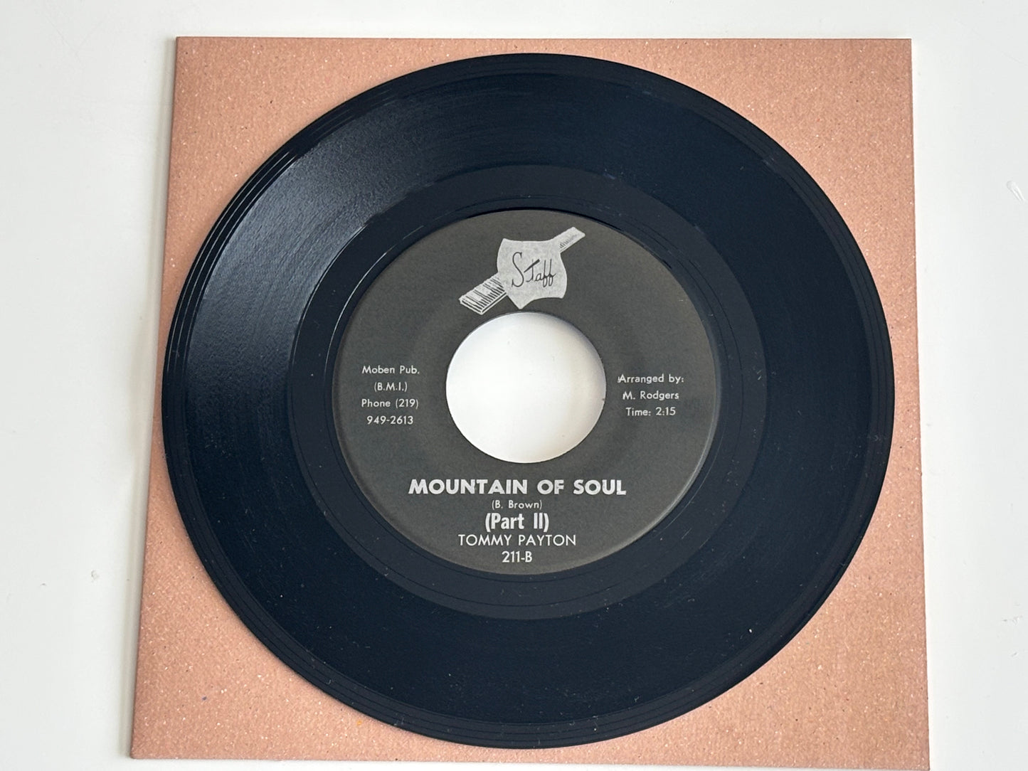 Tommy Payton Mountain Of Soul Part I II 7inch Staff 211 US Original Deep Soul