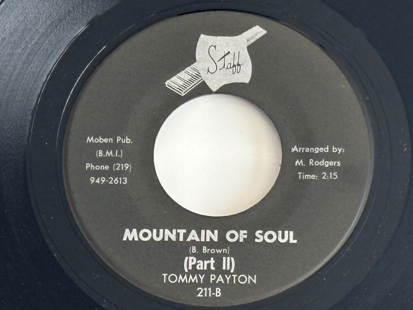 Tommy Payton Mountain Of Soul Part I II 7inch Staff 211 US Original Deep Soul