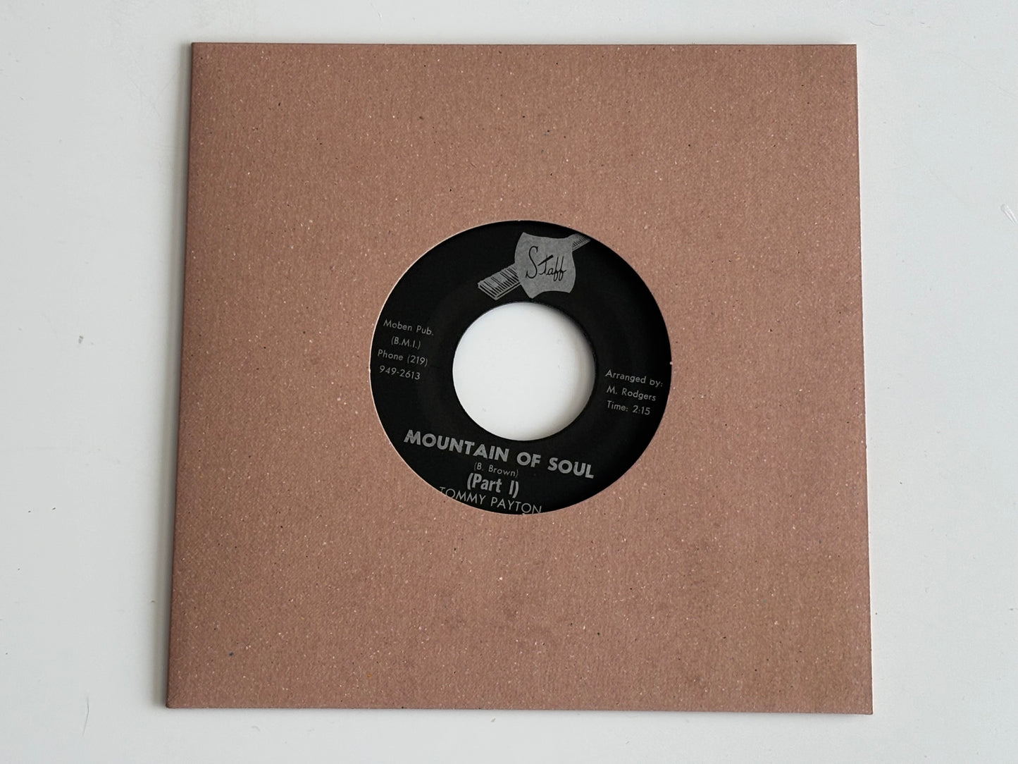 Tommy Payton Mountain Of Soul Part I II 7inch Staff 211 US Original Deep Soul