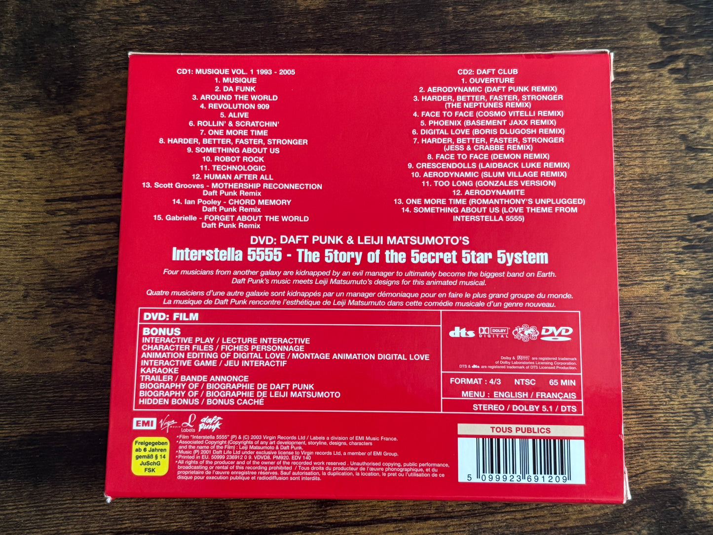 Daft Punk Musique Vol.1 1993–2005 2CD+DVD Set Interstella 5555 Leiji Matsumoto Limited Edition Box Set