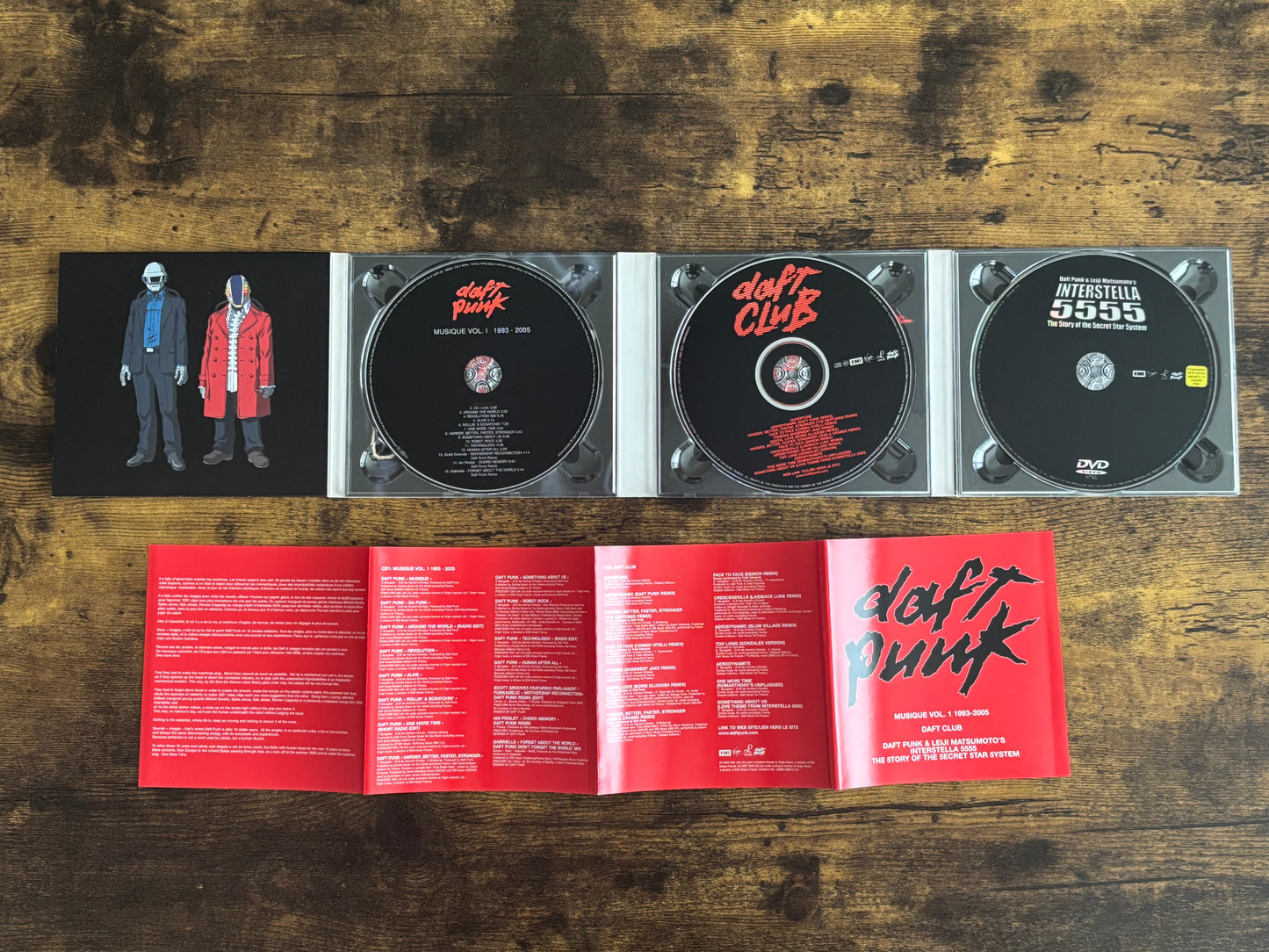 Daft Punk Musique Vol.1 1993–2005 2CD+DVD Set Interstella 5555 Leiji Matsumoto Limited Edition Box Set