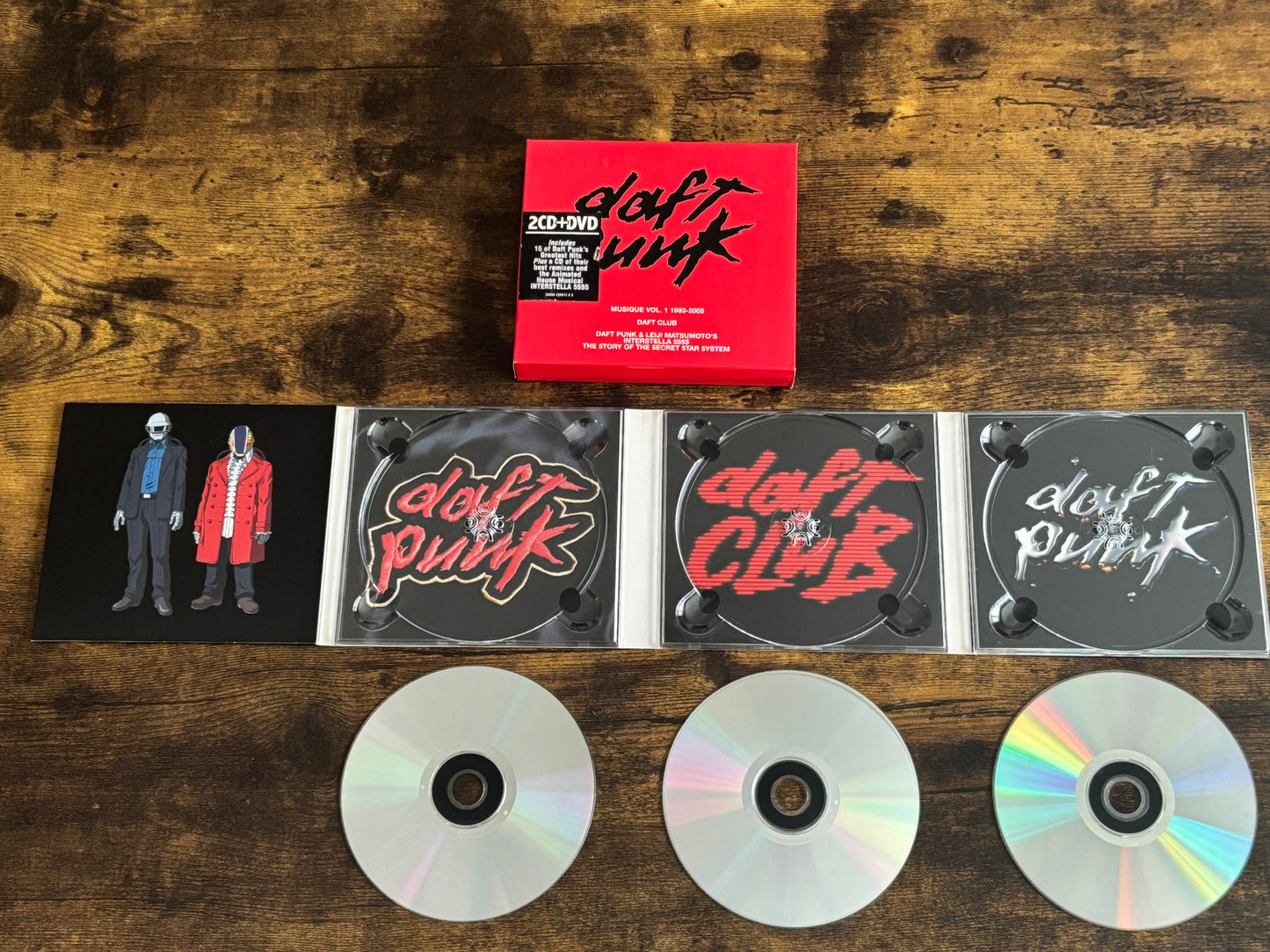 Daft Punk Musique Vol.1 1993–2005 2CD+DVD Set Interstella 5555 Leiji Matsumoto Limited Edition Box Set