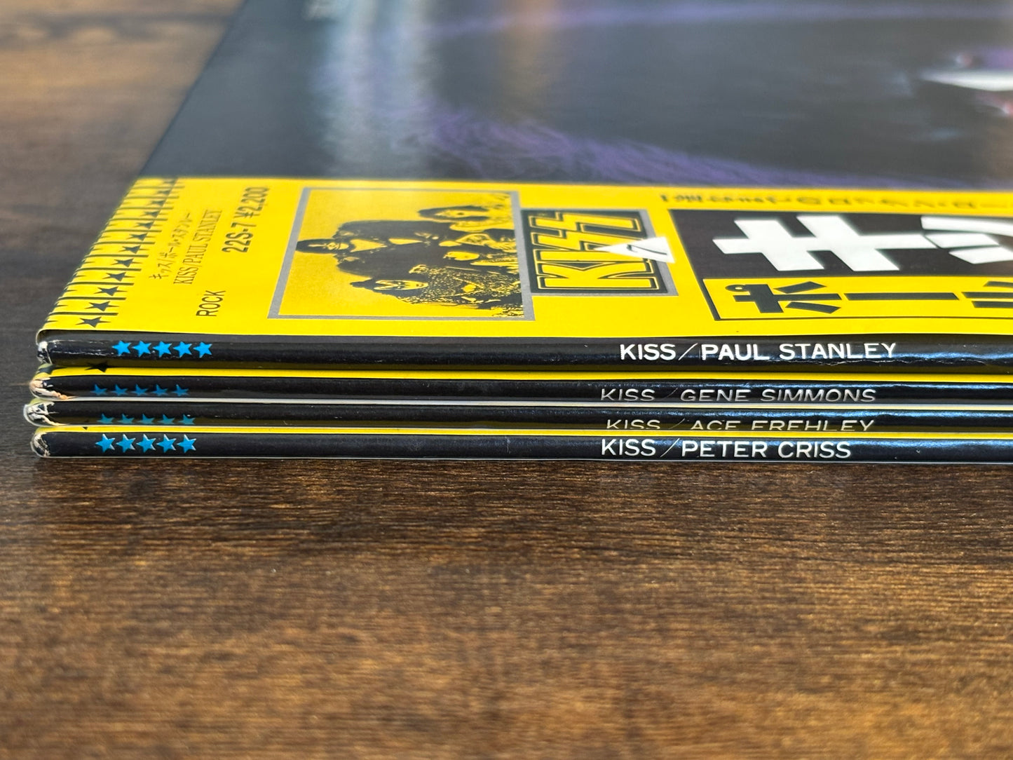KISS Solo LP Set Japan 1980 Polystar Yellow OBI Complete 22S-7 8 9 10 Casablanca Paul Stanley Gene Simmons Ace Frehley Peter Criss