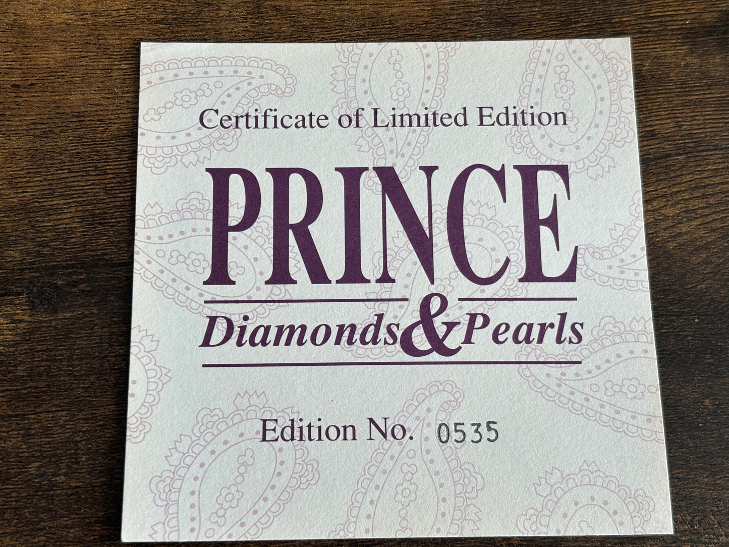 Prince Diamonds and Pearls Limited Box CD 1991 Germany w/ Booklet No.0535/1000