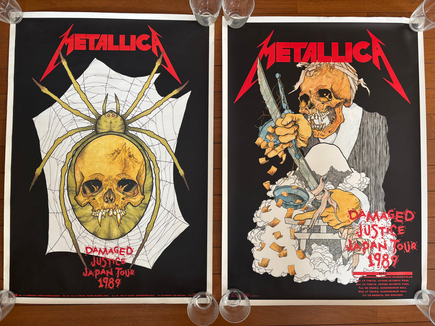 Metallica 1989 Japan Tour Posters Set of 2 Pushead Promo A1 Spider Katana Fuji Vintage Memorabilia