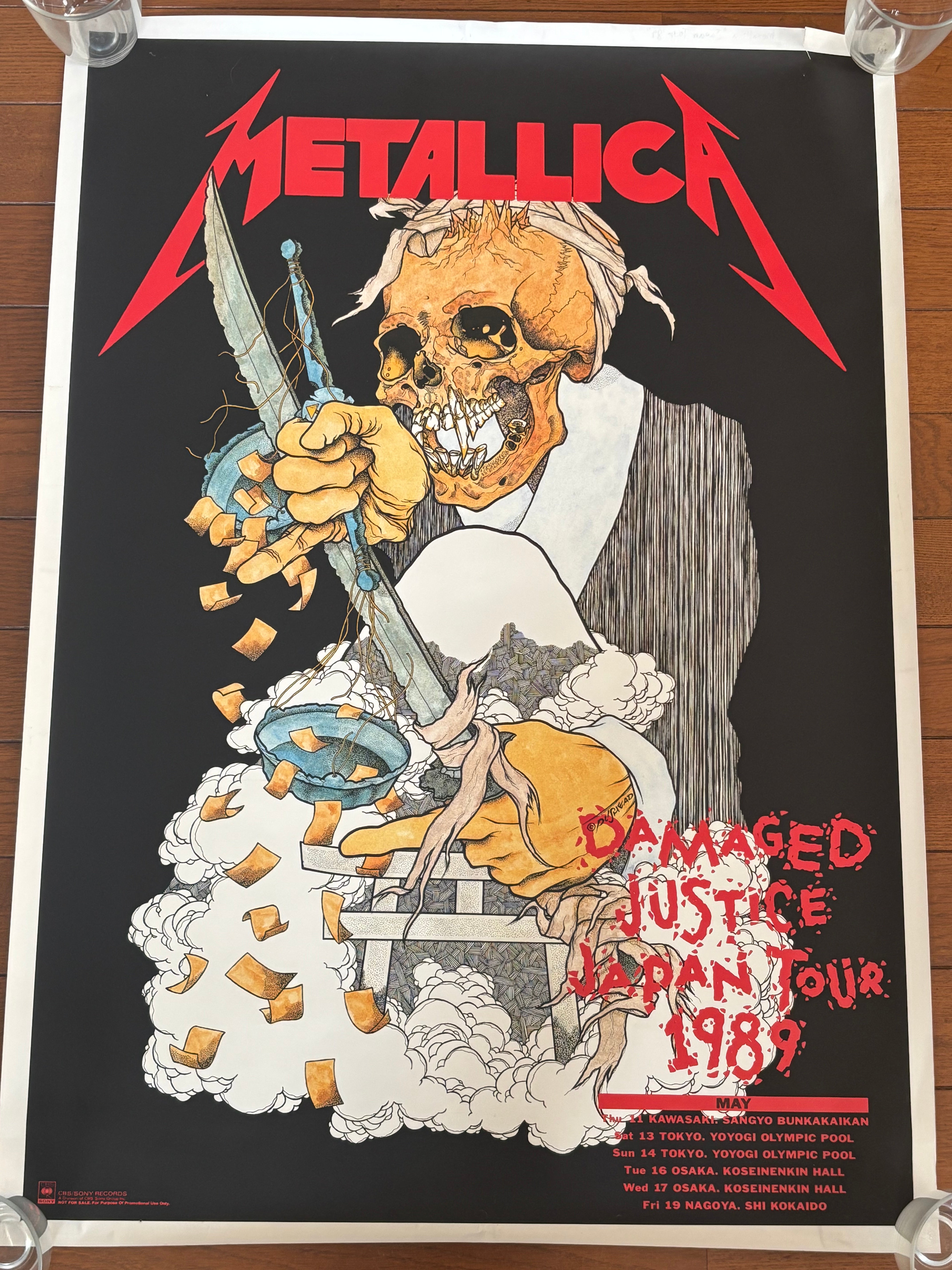 超レア！メタリカ’89年JAPANツアー　ポスター　PUSHEAD Metallica 1989 Japan Tour Posters Set of 2 Pushead Promo A1 Spider