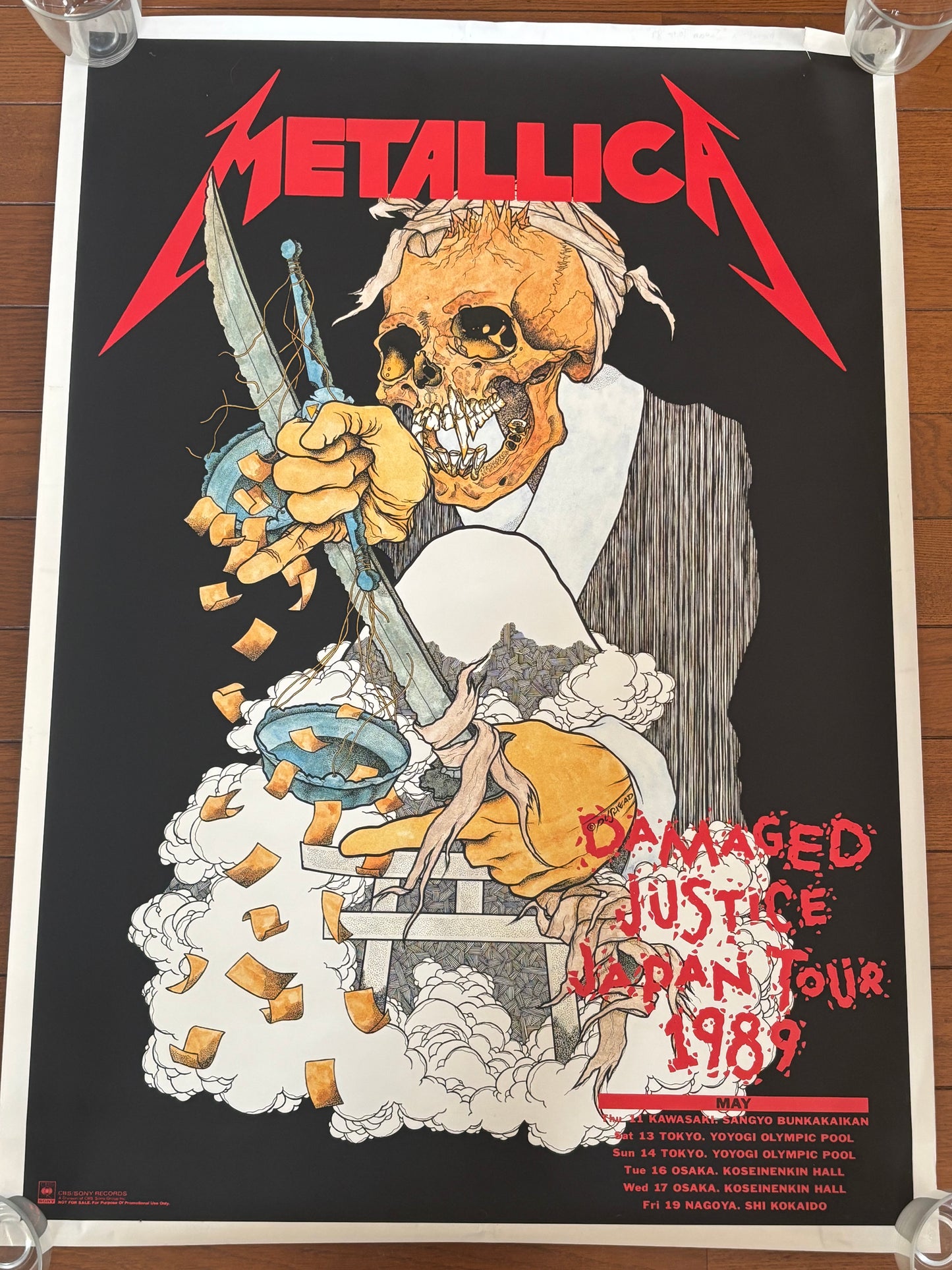 Metallica 1989 Japan Tour Posters Set of 2 Pushead Promo A1 Spider Katana Fuji Vintage Memorabilia