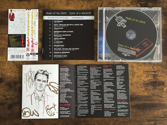 Panic At The Disco Death Of A Bachelor Japan CD WPCR-17052 Autograph Signed Brendon Urie 2016