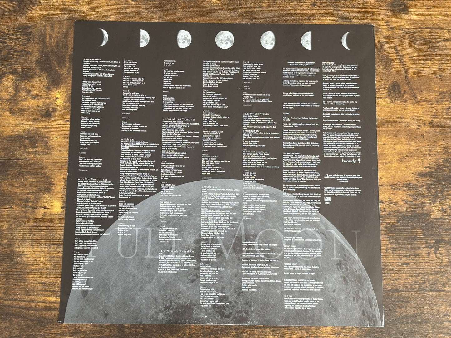 BRANDY Full Moon 12" Vinyl Atlantic Record 2LP US Original Edition 2002 R&B