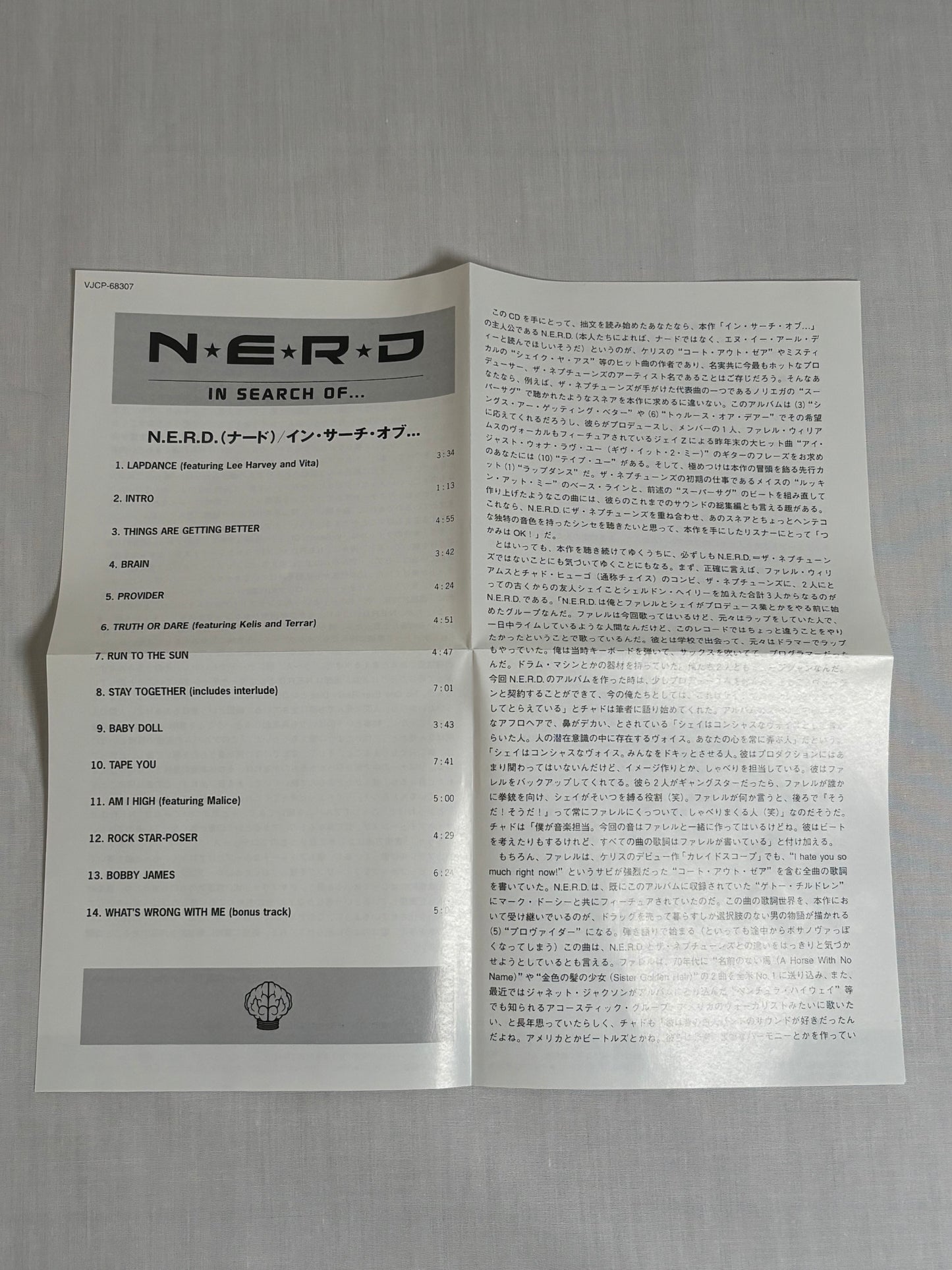 N.E.R.D In Search Of Electronic Version Japan CD w/ OBI VJCP-68307 2001 Bonus Track