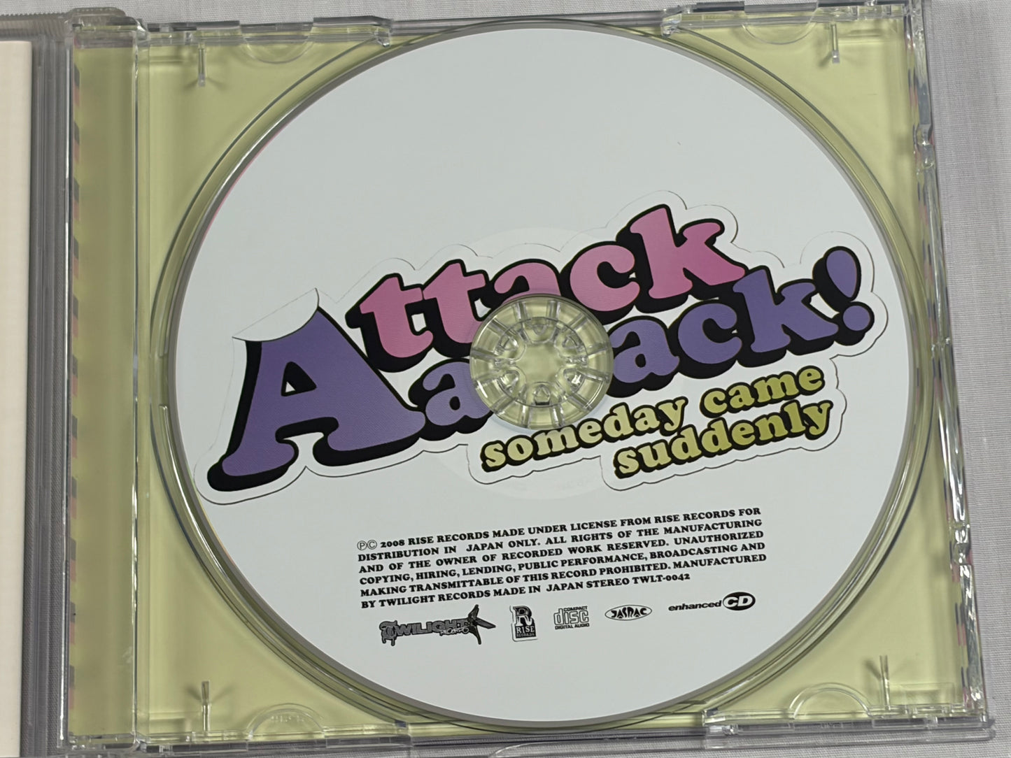Attack Attack! Someday Came Suddenly Japan CD 2008 Rise Records w/ OBI Bonus Track Enhanced