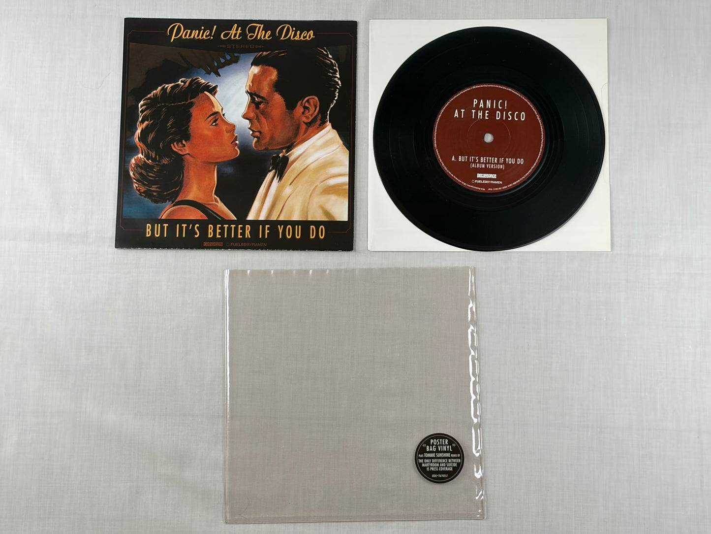 Panic At The Disco But It's Better If You Do 7 Inch Poster Bag Vinyl 2006 UK