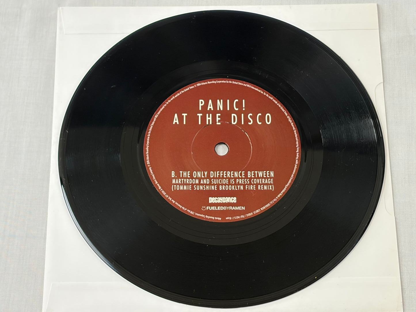 Panic At The Disco But It's Better If You Do 7 Inch Poster Bag Vinyl 2006 UK