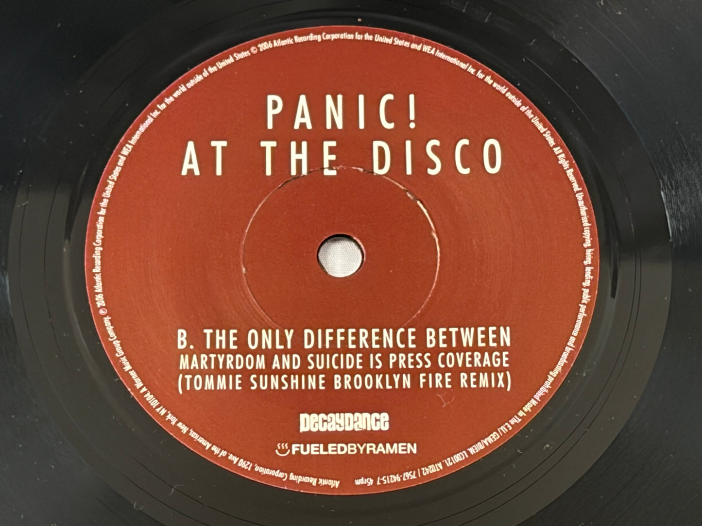 Panic At The Disco But It's Better If You Do 7 Inch Poster Bag Vinyl 2006 UK