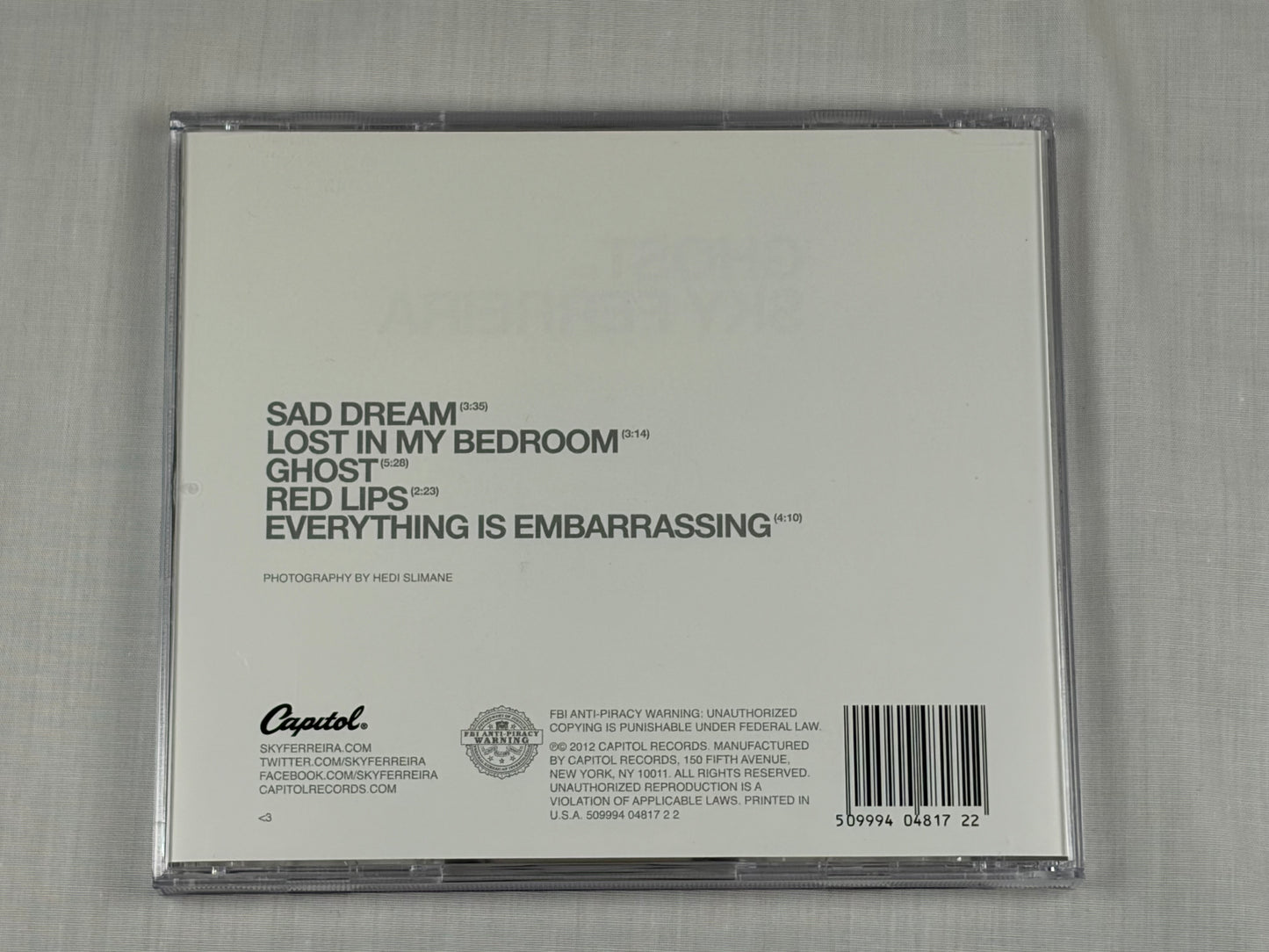 Sky Ferreira Ghost EP CD 2012 US Original Capitol Records Everything Is Embarrassing