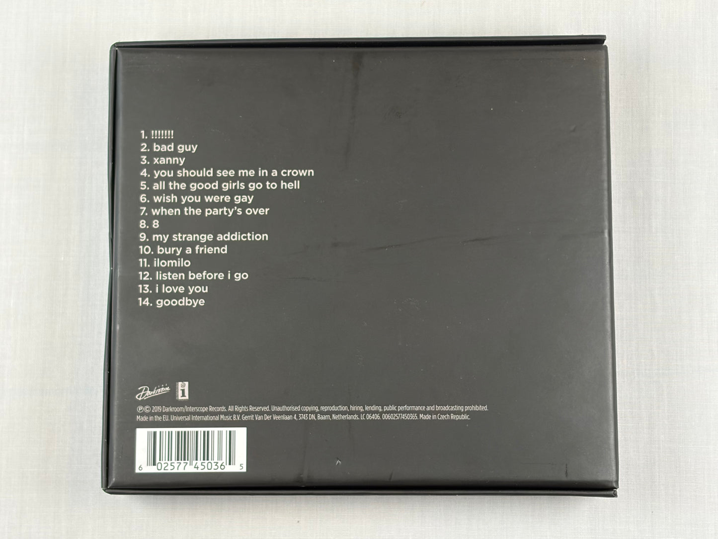 Billie Eilish When We All Fall Asleep Where Do We Go CD Deluxe Clamshell Box Set Limited Edition