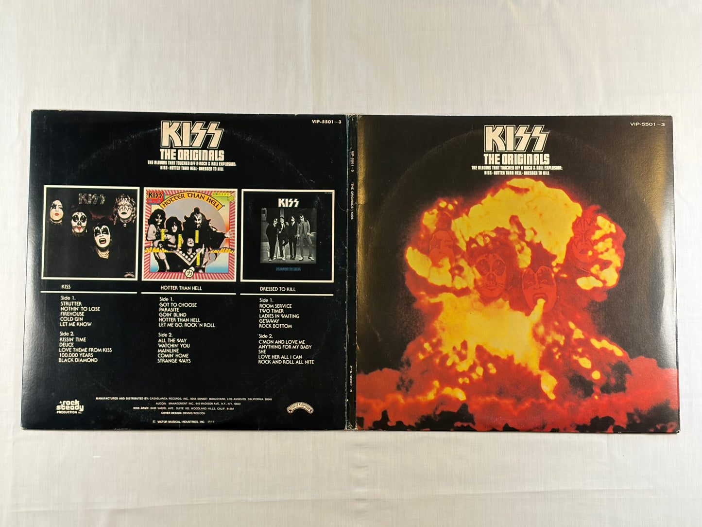 KISS The Originals VIP5501-3 1977 Japan Original 3LP Vinyl Box Set Victor Pressing with Inserts