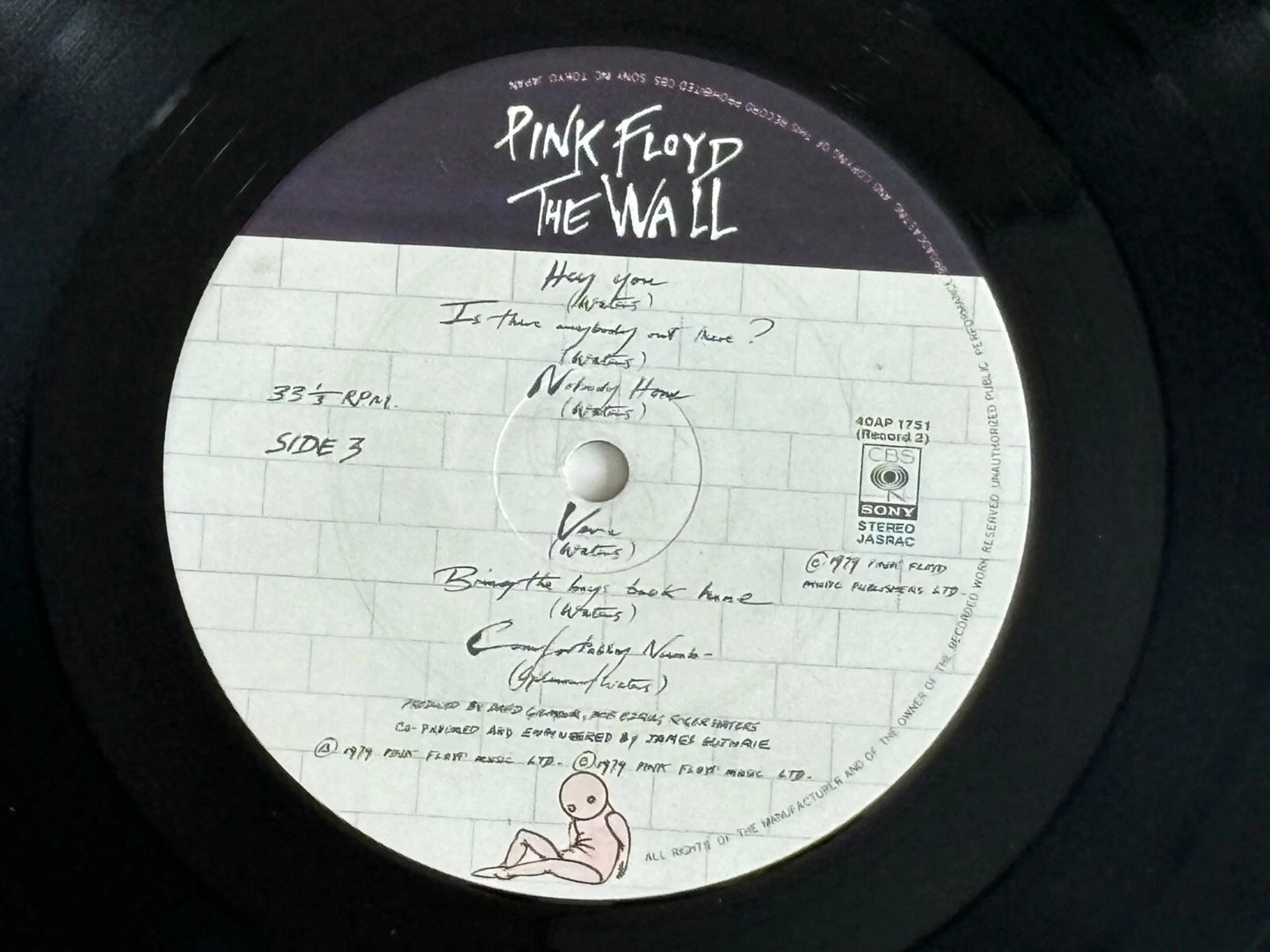 Pink Floyd The Wall 2 LP Vinyl Record 40AP 1750-1 CBS SONY Japan 1979 w/ Sticker