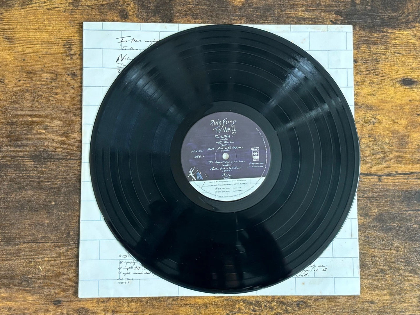 Pink Floyd The Wall 2 LP Vinyl Record 40AP 1750-1 CBS SONY Japan 1979 w/ Sticker