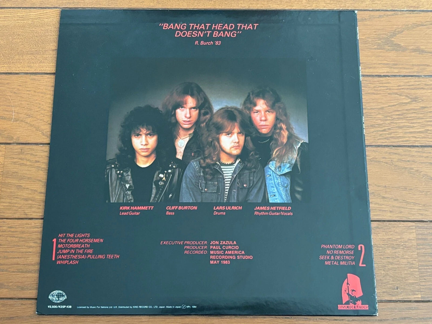 Metallica Kill 'Em All Vinyl LP Record Nexus K25P-438 Japan Press Thrash Metal