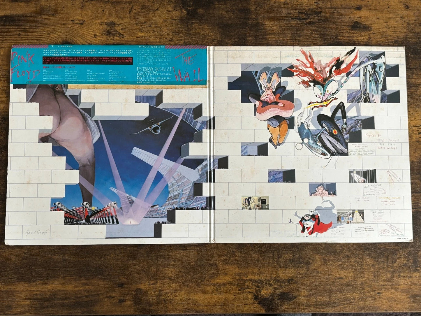 Pink Floyd The Wall 2 LP Vinyl Record 40AP 1750-1 CBS SONY Japan 1979 w/ Sticker