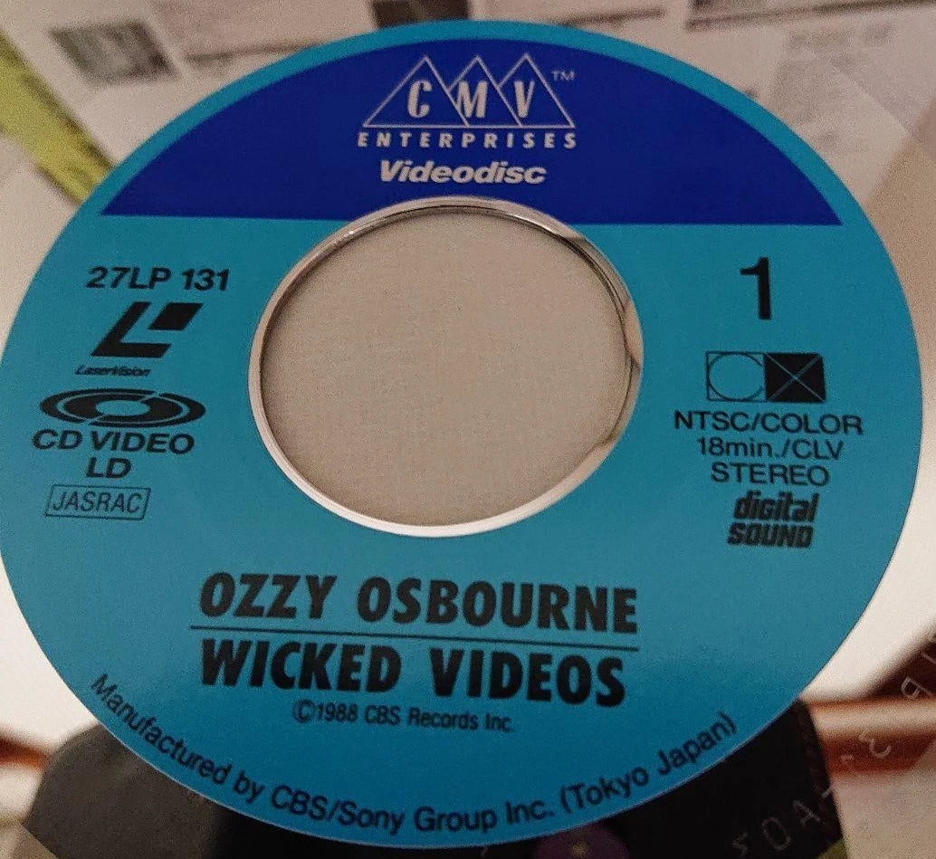 Ozzy Osbourne Wicked Videos 8-inch LaserDisc Single 1988 Japan w/ OBI Zakk Wylde