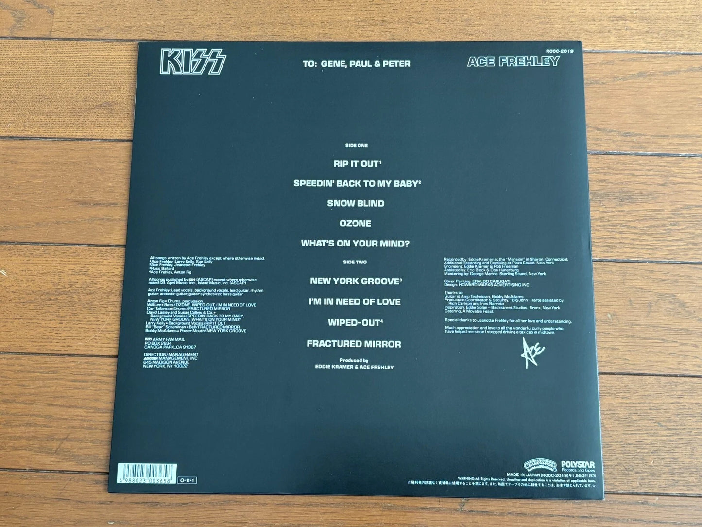 KISS Ace Frehley LP Vinyl ROOC-2019 Casablanca Crazy Collection 9 1987 Japan Press