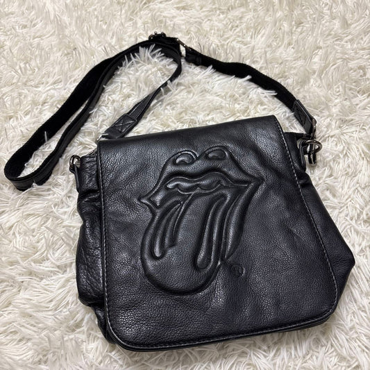 The Rolling Stones JACKROSE VINTAGE Leather Tote Bag Black Japan Limited Edition Logo