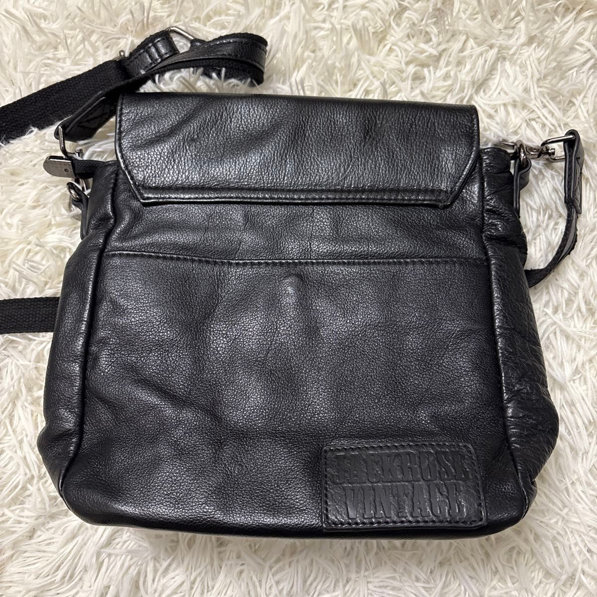 The Rolling Stones JACKROSE VINTAGE Leather Tote Bag Black Japan Limited Edition Logo